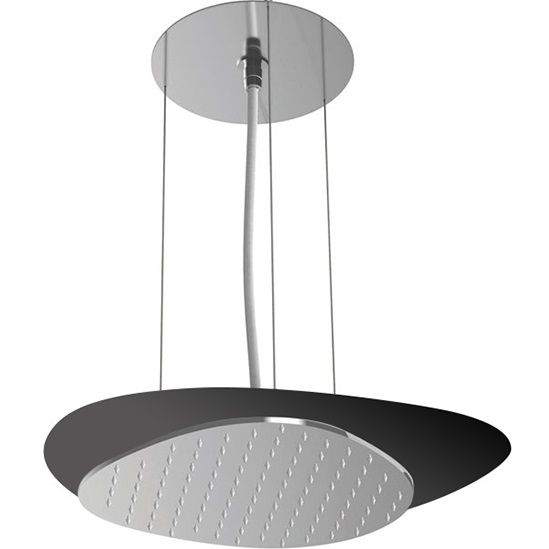 Верхний душ подвесной потолочный 33.2x36.5 см Fima Carlo Frattini Wellness Cloud F2651NCR (хром, черный матовый)