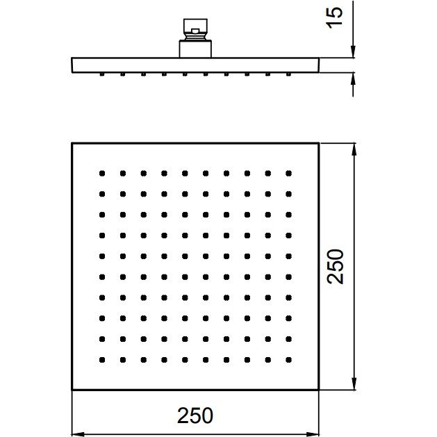Верхний душ потолочный Almar 316 Stainless Steel E044234.GM316 25х25