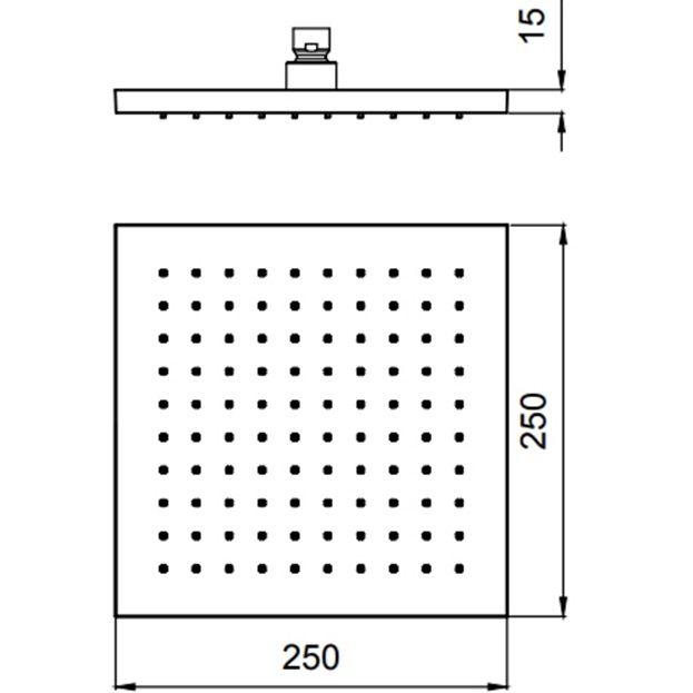 Верхний душ потолочный Almar EcoAir Square 316 E044234.316 25х25 (нержавеющая сталь)