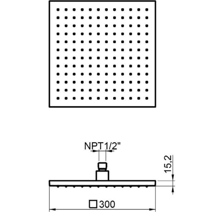 Верхний душ потолочный Almar Emotion Square 316 E044043.MB 30.3х30.3 (черный матовый)