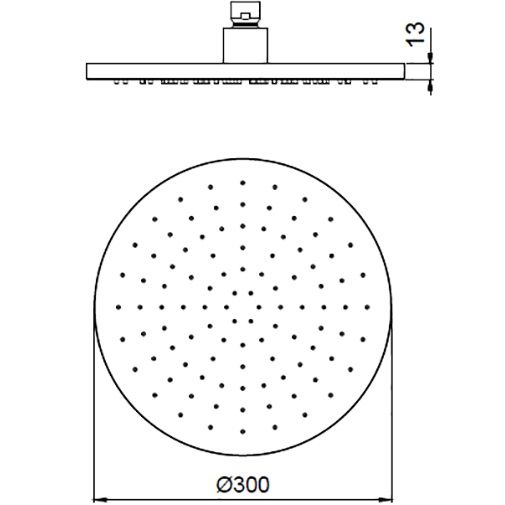 Верхний душ потолочный Almar Round E044040.CR 30х30 (хром)