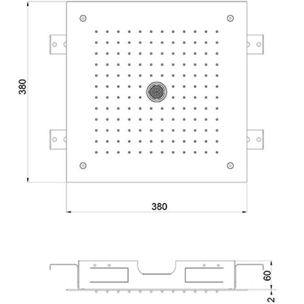 Верхний душ встраиваемый Almar Built-in E044258.HB 38х38 (латунь брашированная)