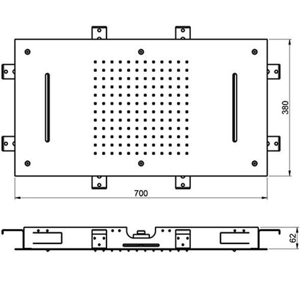 Верхний душ встраиваемый Almar Rectangular E044110.MS 70х38 (нержавеющая сталь)