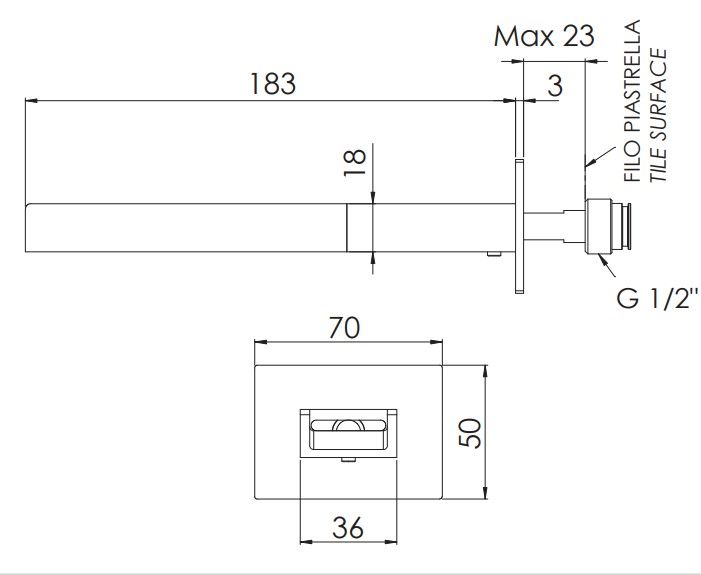 Встраиваемый излив Remer 91QC (хром)