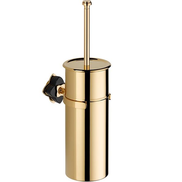 Ёршик для туалета подвесной THG Petale de cristal noir U6D-F01-4720C (золотой, черный хрусталь)