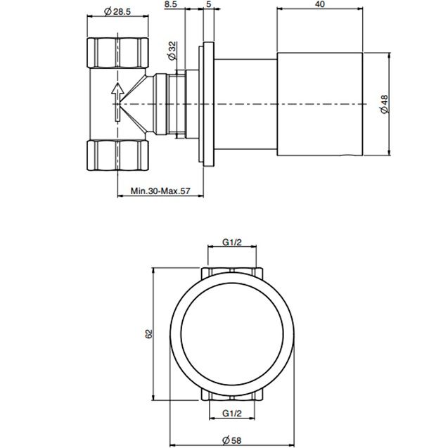 Запорный вентиль Fima Carlo Frattini Spillo Steel F3093/1INOX (нержавеющая сталь)
