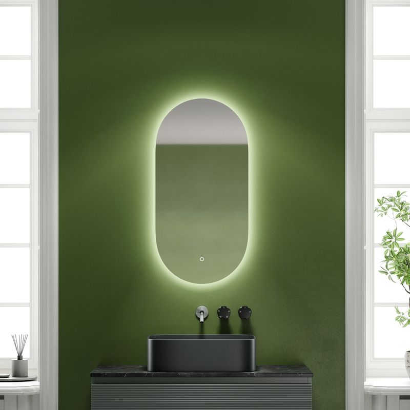 Зеркало Sancos Овал (Oval) OV45C 45х90, с фоновой подсветкой