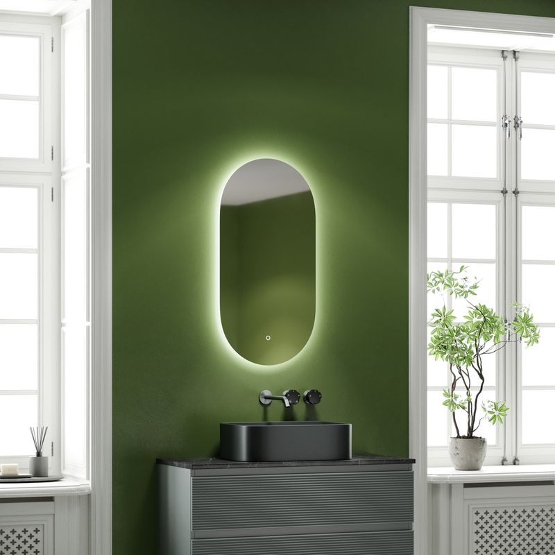 Зеркало Sancos Овал (Oval) OV45C 45х90, с фоновой подсветкой