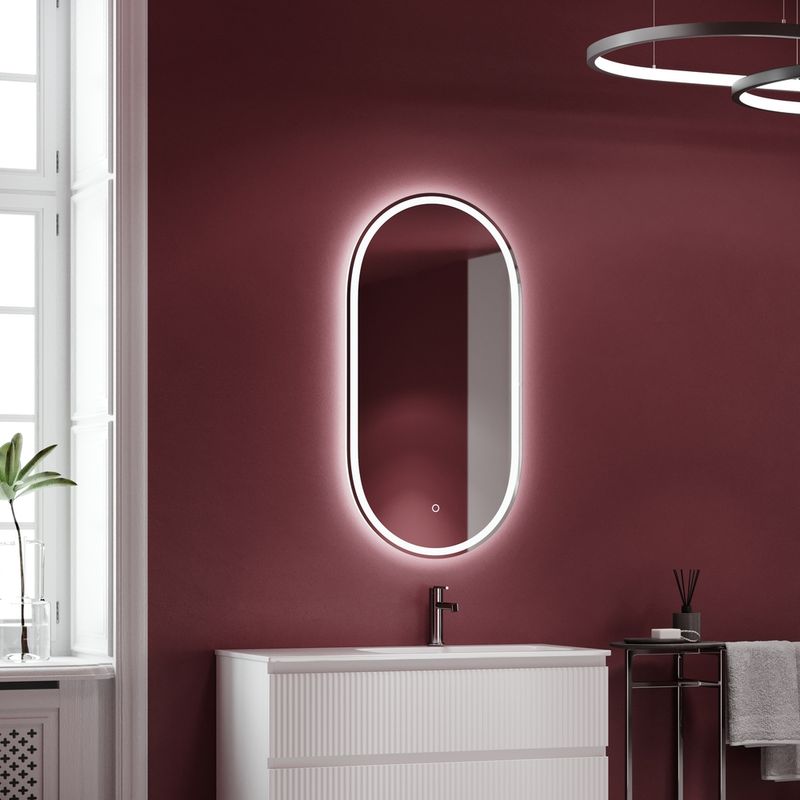 Зеркало Sancos Овал (Oval) OV55F 55х105, с фронтальной подсветкой