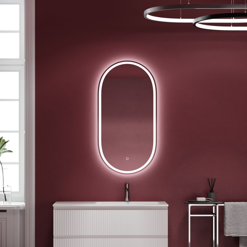 Зеркало Sancos Овал (Oval) OV55F 55х105, с фронтальной подсветкой