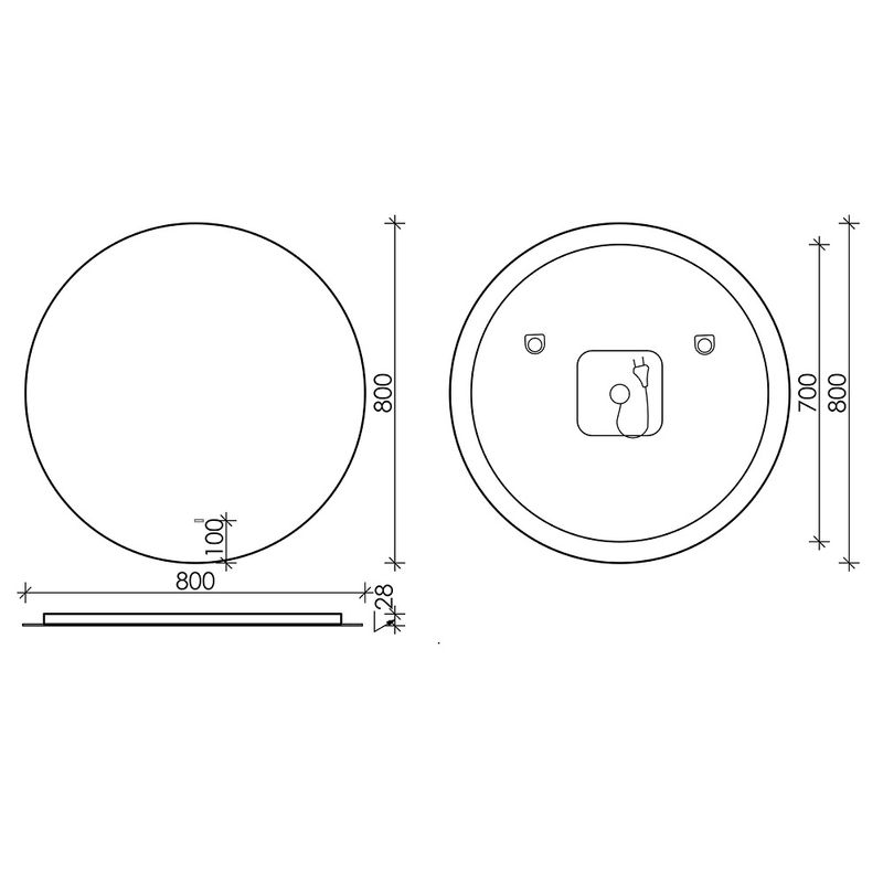 Зеркало Sancos Sfera SF800 80 см. с подсветкой