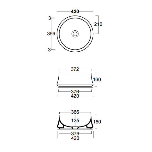 Раковина накладная Simas Sharp SH02bi*0 42х42