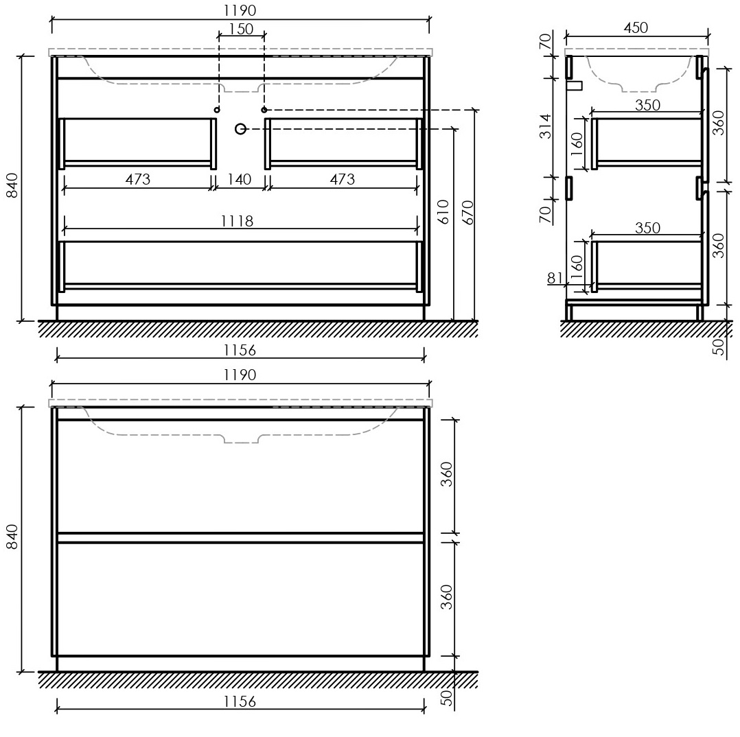 Тумба напольная Sancos Либра напольная (Libra Floor) LB120F-1W 119х45х84 (белый глянцевый)