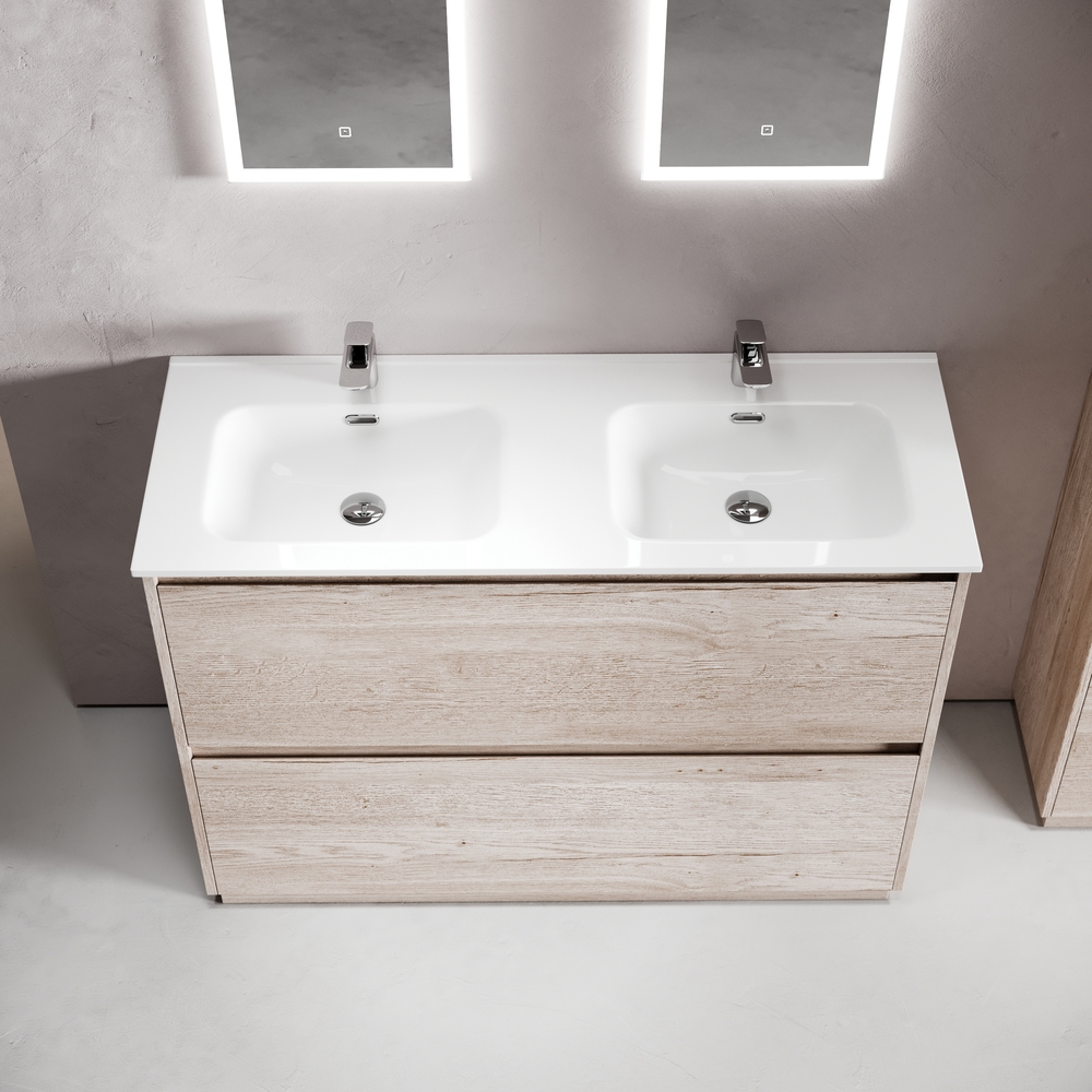 Тумба напольная Sancos Либра напольная (Libra Floor) LB120F-2EG 119х45х84 (дуб галифакс), для двойной раковины