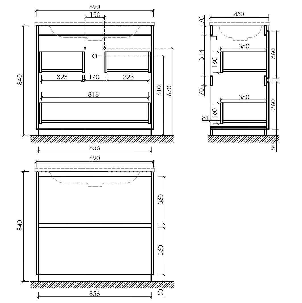 Тумба напольная Sancos Либра напольная (Libra Floor) LB90FEG 89х45х84 (дуб галифакс)