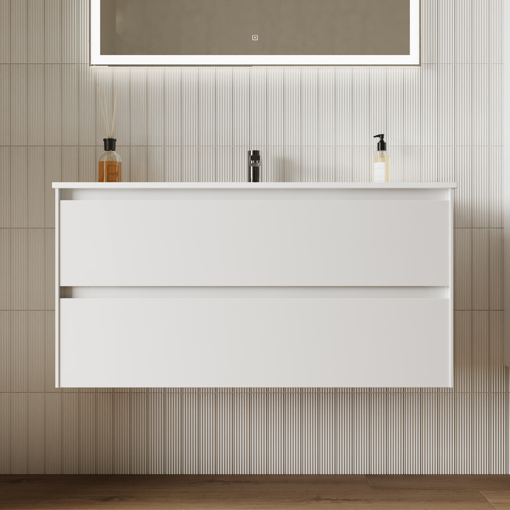 Тумба подвесная Sancos Cento / Сто CN100W 99х45х50 (белый), гялнец