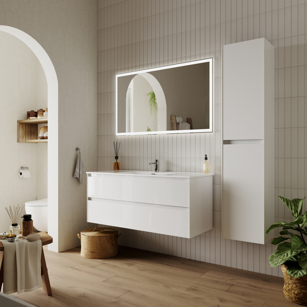 Тумба подвесная Sancos Cento / Сто CN120-1W 119х45х50 (белый), глянец