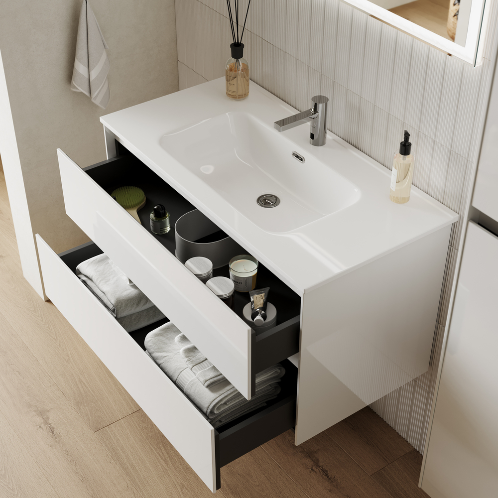 Тумба подвесная Sancos Cento / Сто CN80W 79х45х50 (белый), глянец