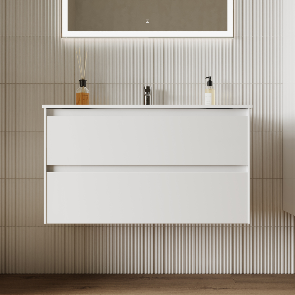 Тумба подвесная Sancos Cento / Сто CN90W 89х45х50 (белый), глянец