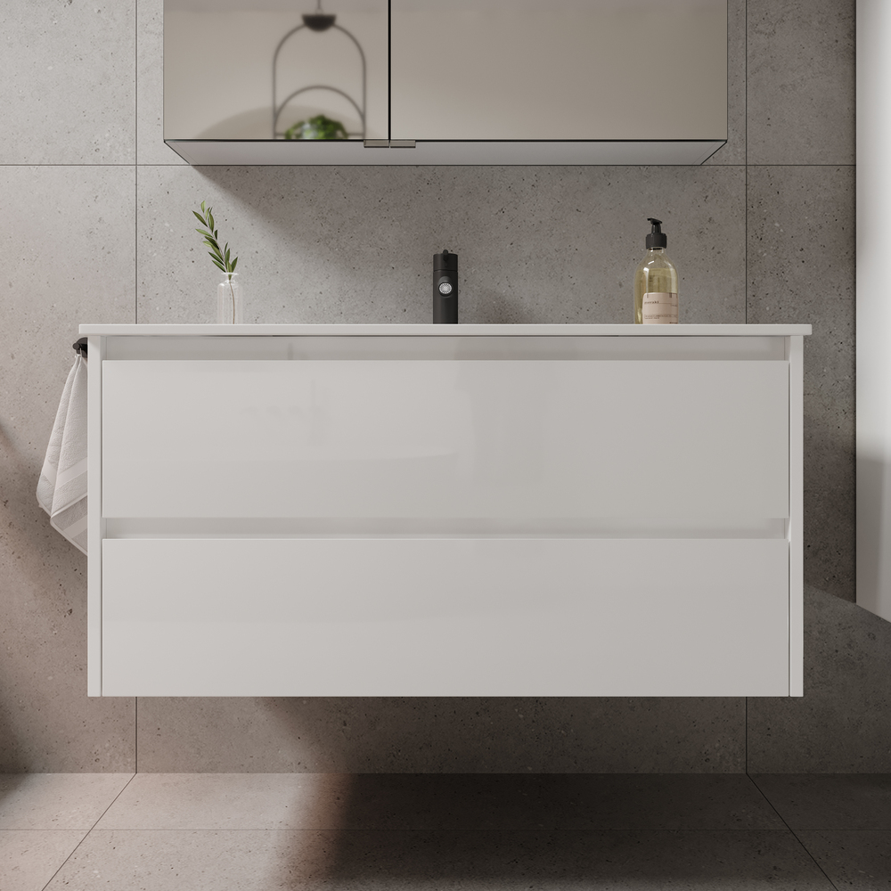 Тумба подвесная Sancos Либра (Libra) LB100W 99х45х50 (белый глянцевый)