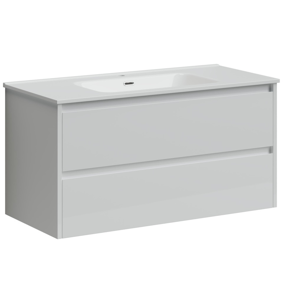 Тумба подвесная Sancos Либра (Libra) LB100W 99х45х50 (белый глянцевый)
