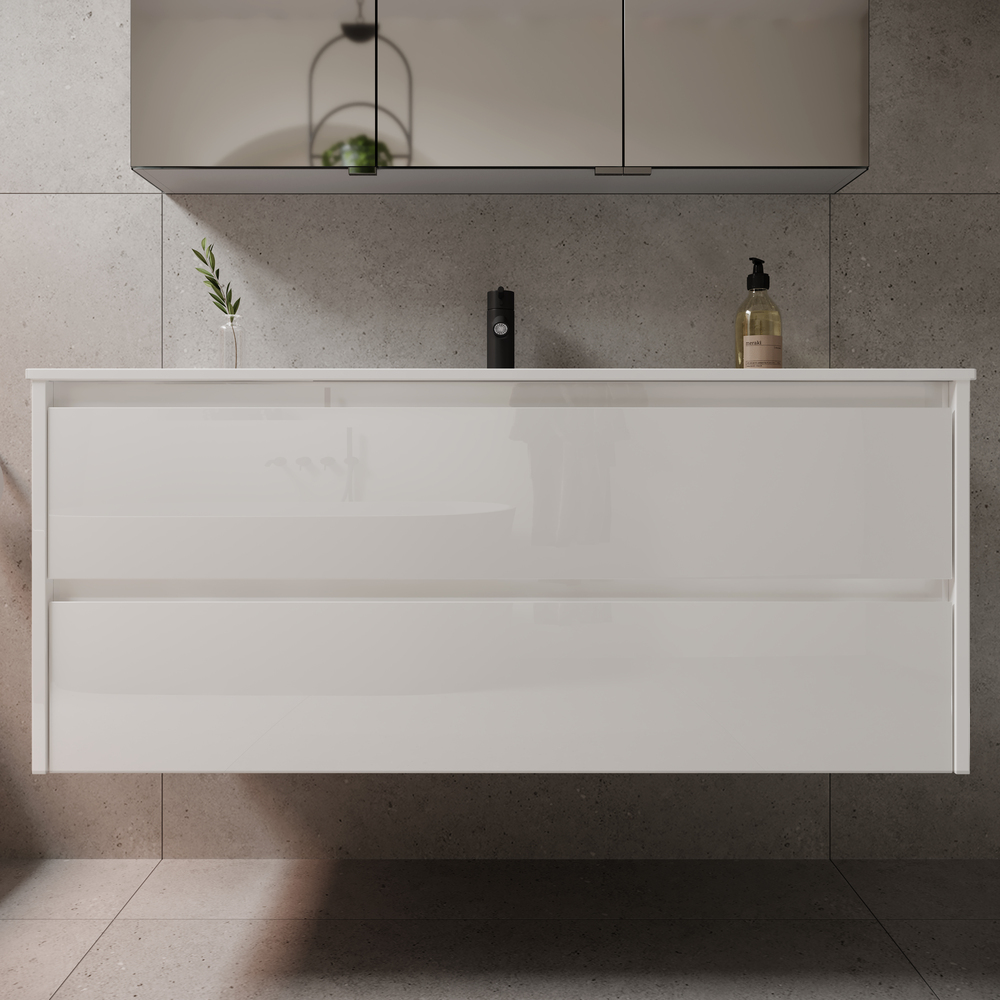 Тумба подвесная Sancos Либра (Libra) LB120-1W 119х45х50 (белый глянцевый)