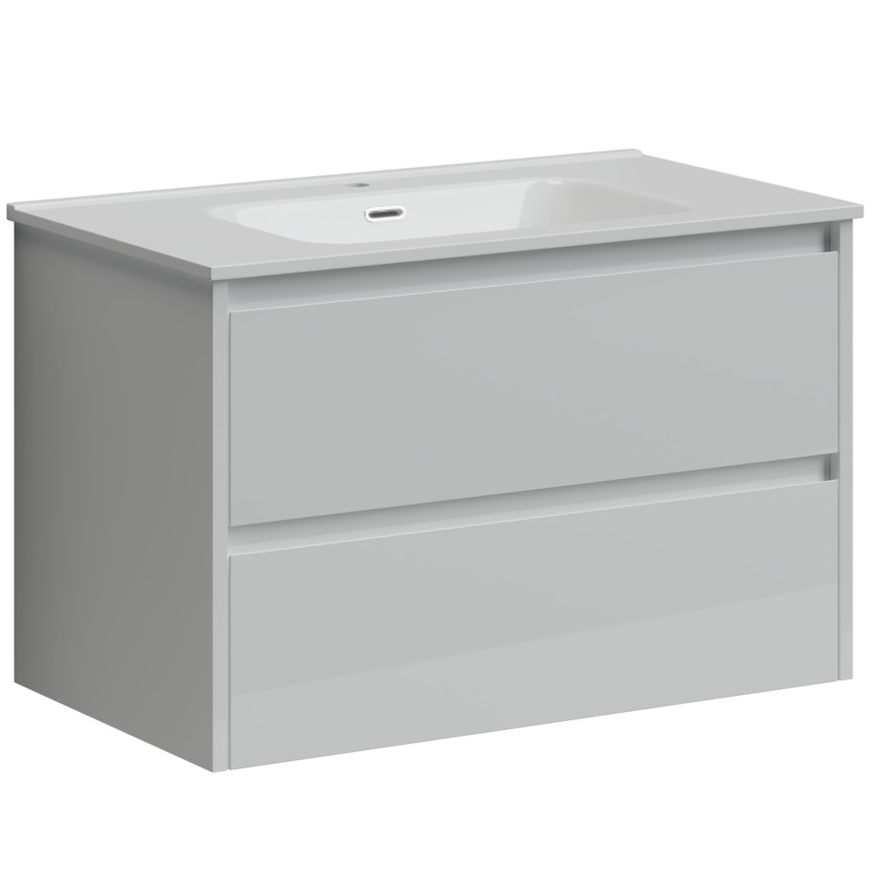 Тумба подвесная Sancos Либра (Libra) LB80W 79х45х50  (белый глянцевый)