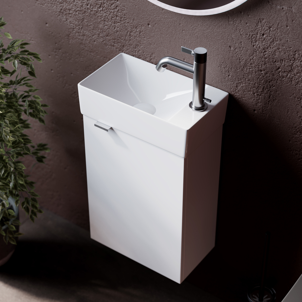 Тумба подвесная Sancos Mini MN35WR 35.5х20.5х50 (белый), глянец, правая