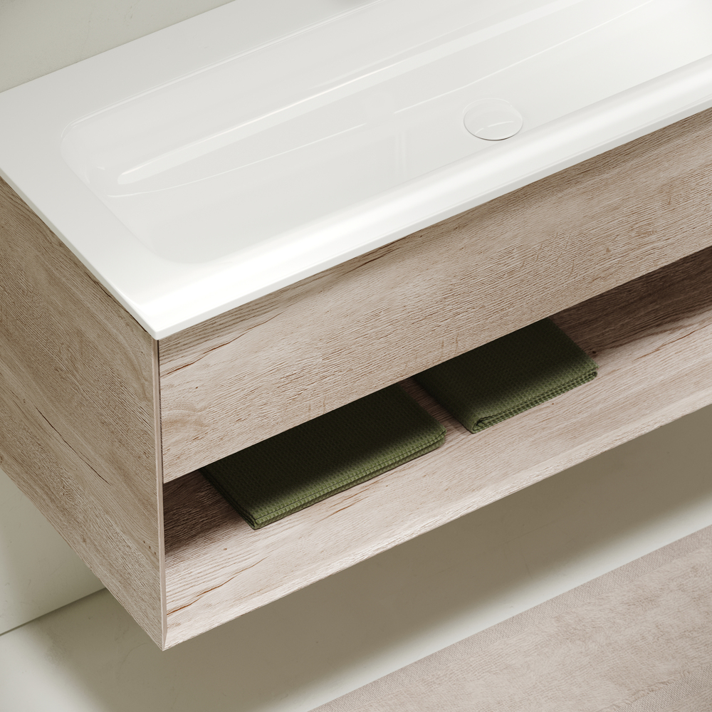 Тумба подвесная Sancos Натура 1.0 (Nature 1.0) MR1.0120EG 119.5x44.5x52 (дуб галифакс)