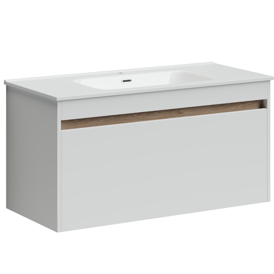 Тумба подвесная Sancos Smart SM100W 99х45х50 (белый), глянец