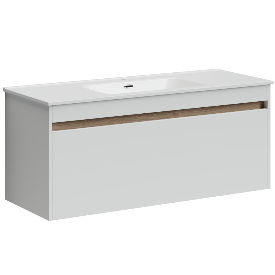 Тумба подвесная Sancos Smart SM120-1W 119х45х50 (белый), глянец