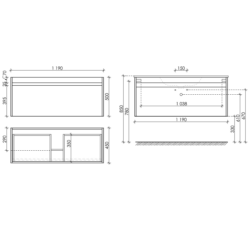 Тумба подвесная Sancos Smart SM120-1W 119х45х50 (белый), глянец