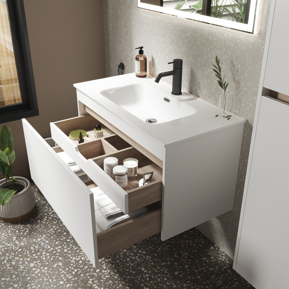 Тумба подвесная Sancos Smart SM120-1W 119х45х50 (белый), глянец