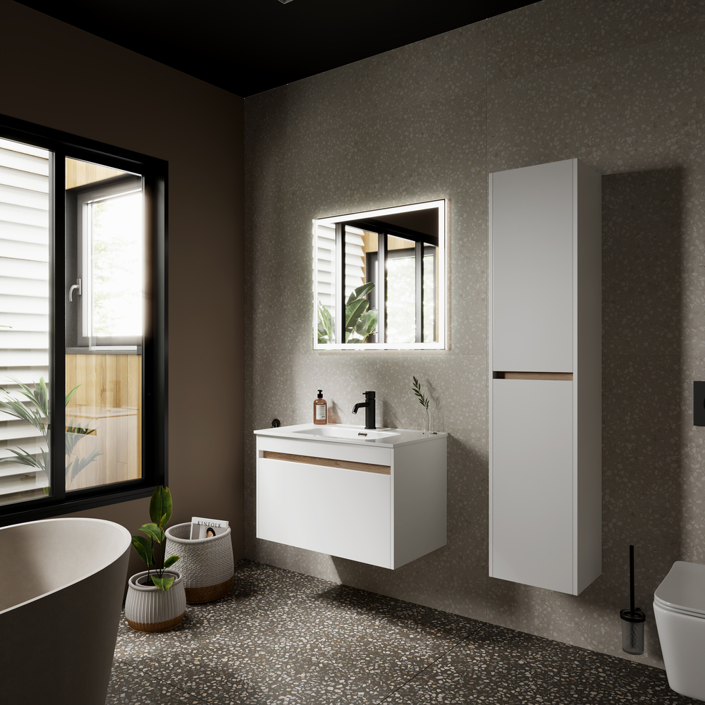 Тумба подвесная Sancos Smart SM80W 79х45х50 (белый), глянец