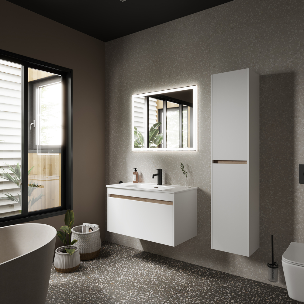 Тумба подвесная Sancos Smart SM90W 89х45х50 (белый), глянец