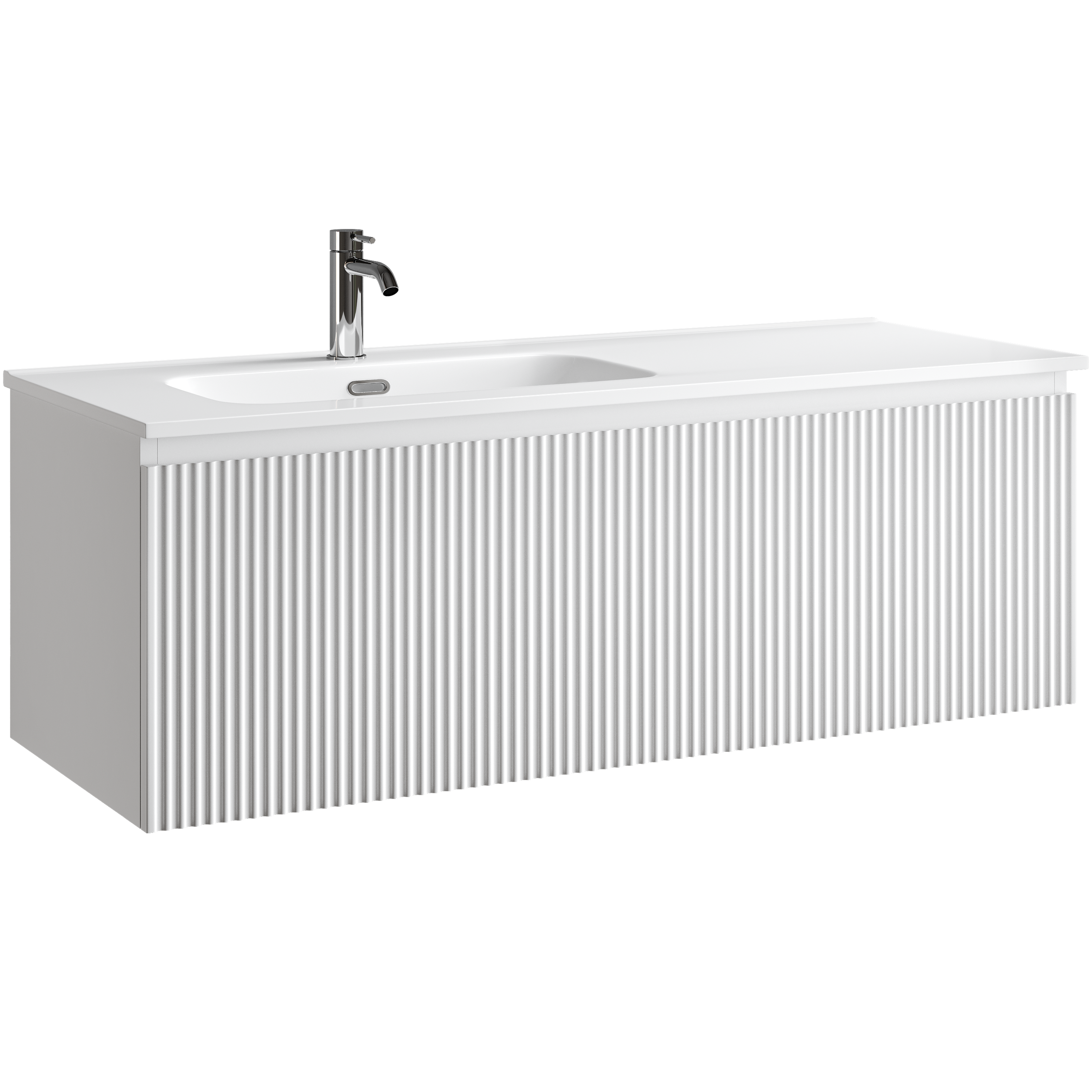 Тумба подвесная Sancos Сноб Р 1.0 (Snob R 1.0) SNR1.0120LW 119.5х44.5х40.6 (белый матовый), левая