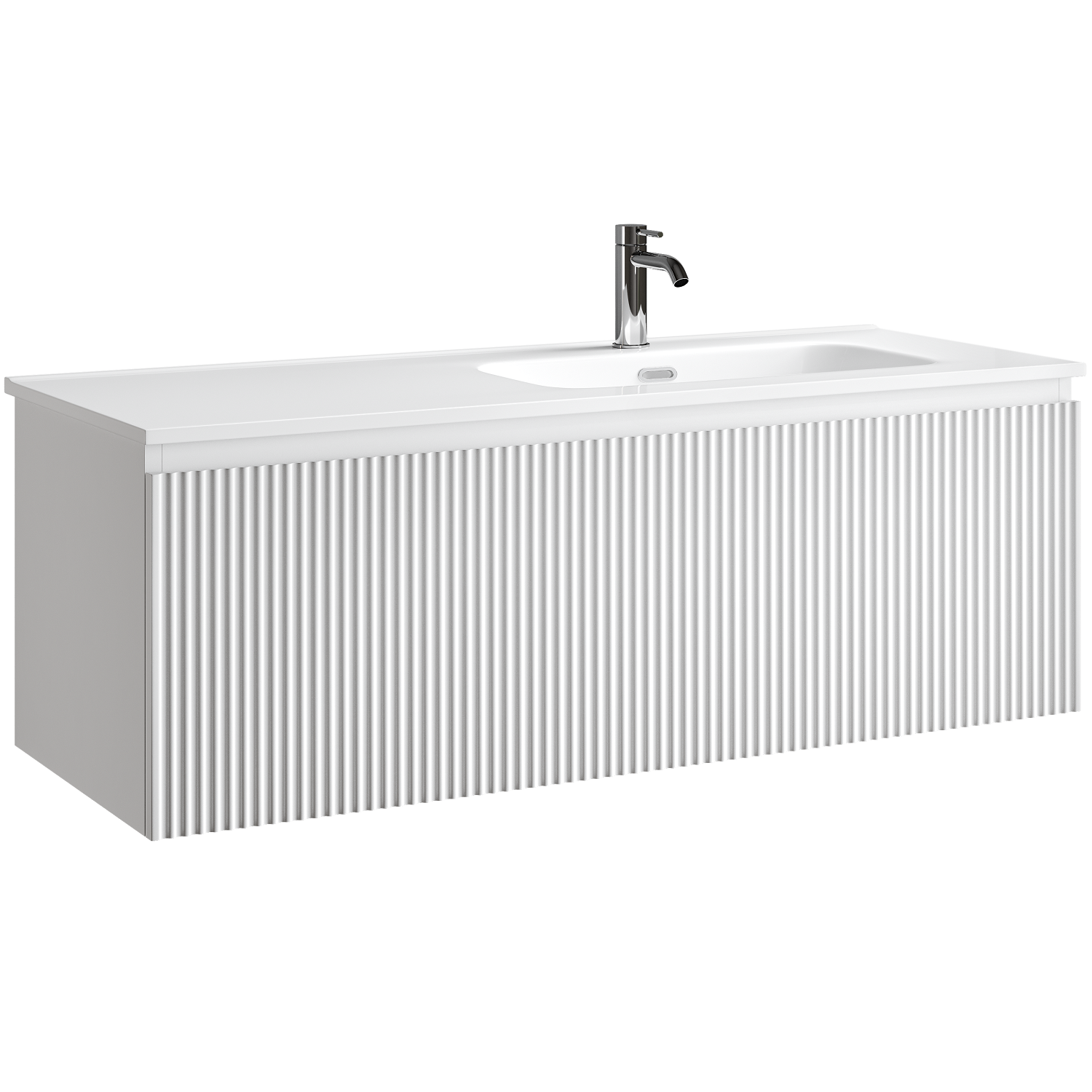 Тумба подвесная Sancos Сноб Р 1.0 (Snob R 1.0) SNR1.0120RW 119.5х44.5х40.6 (белый матовый), правая