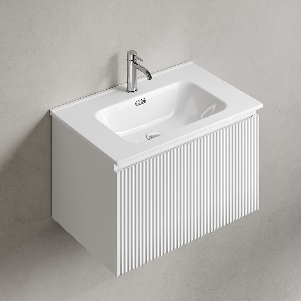 Тумба подвесная Sancos Сноб Р 1.0 (Snob R 1.0) SNR1.070W 69х44.5х40.6 (белый матовый)