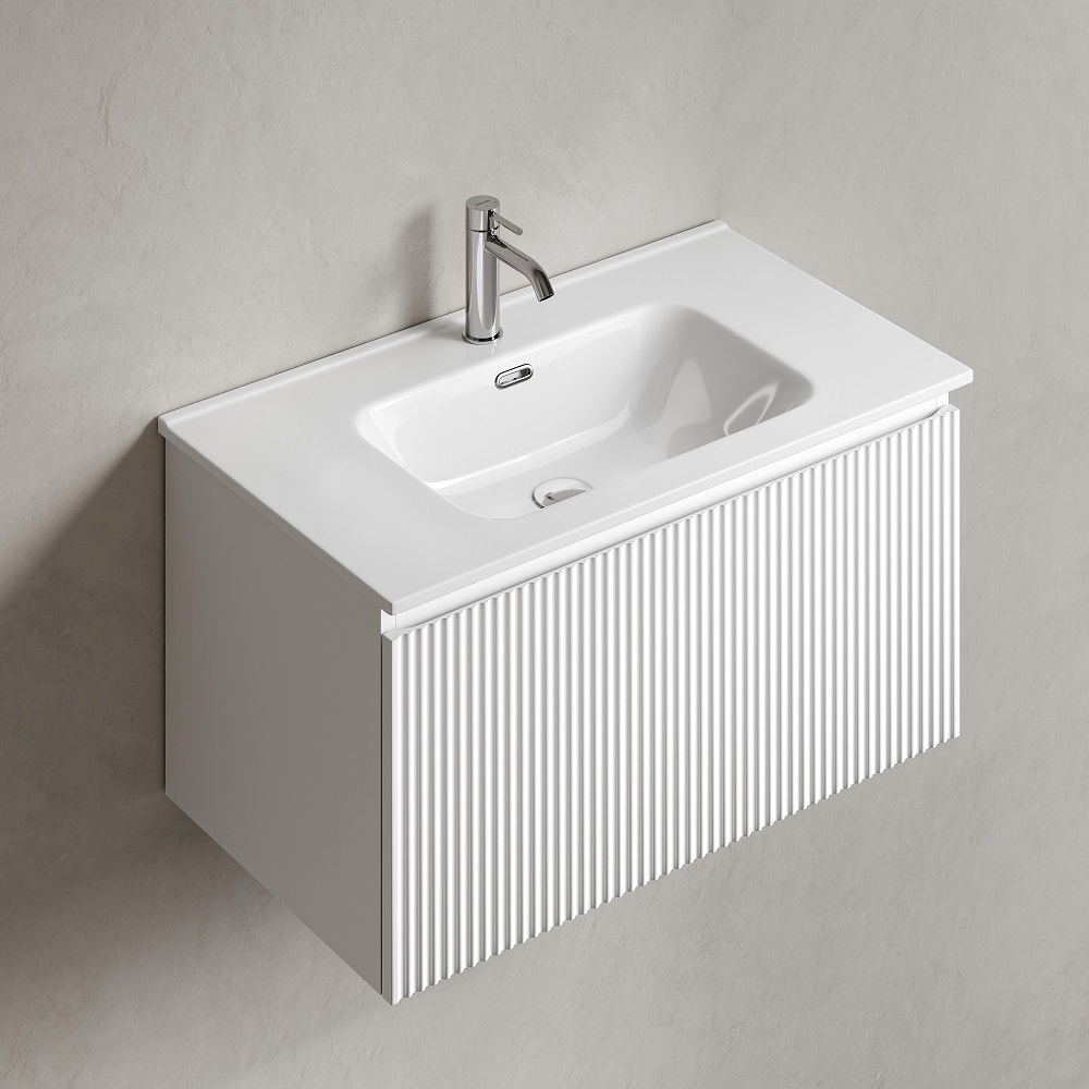 Тумба подвесная Sancos Сноб Р 1.0 (Snob R 1.0) SNR1.080W 79х44.5х40.6 (белый матовый)