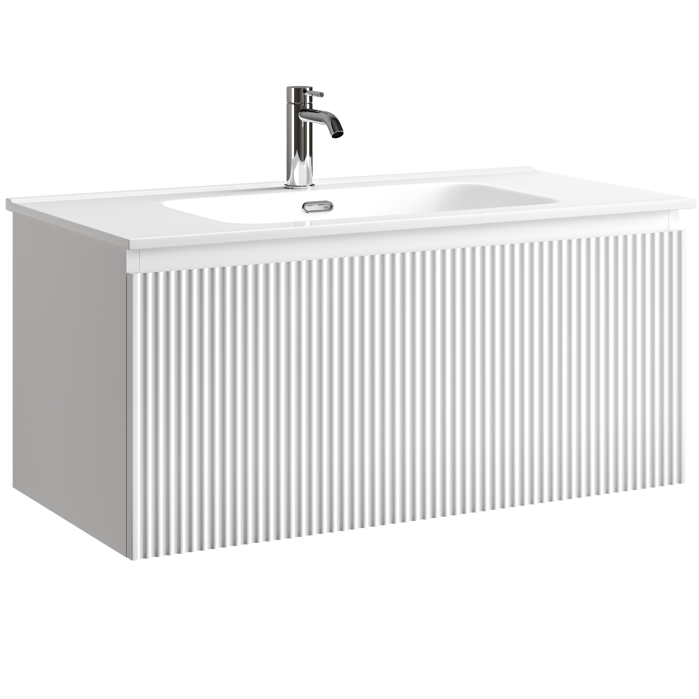Тумба подвесная Sancos Сноб Р 1.0 (Snob R 1.0) SNR1.090W 89х44.5х40.6 (белый матовый)