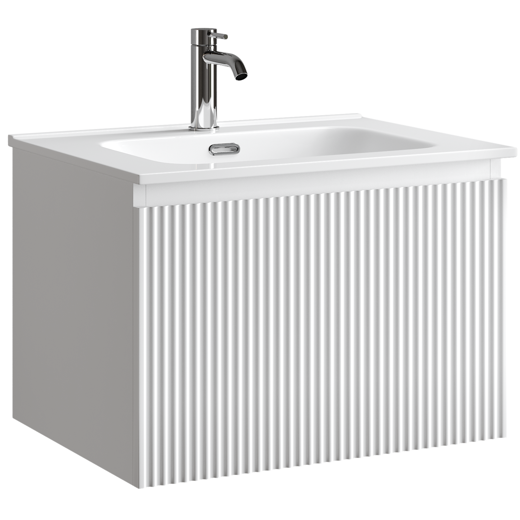 Тумба подвесная Sancos Сноб Р 1.0 (Snob R 1.0) SNR1.060W 59х44.5х40.6 (белый матовый)