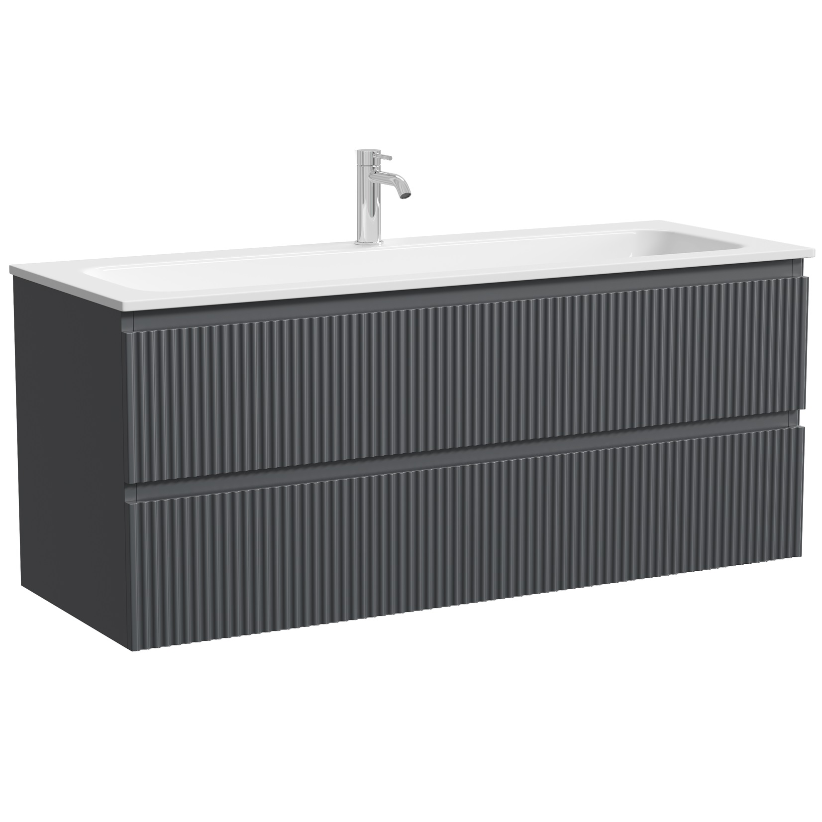 Тумба подвесная Sancos Сноб Р (Snob R) SNR120MDH 119.5х44.5х50 (темный антрацит матовый)