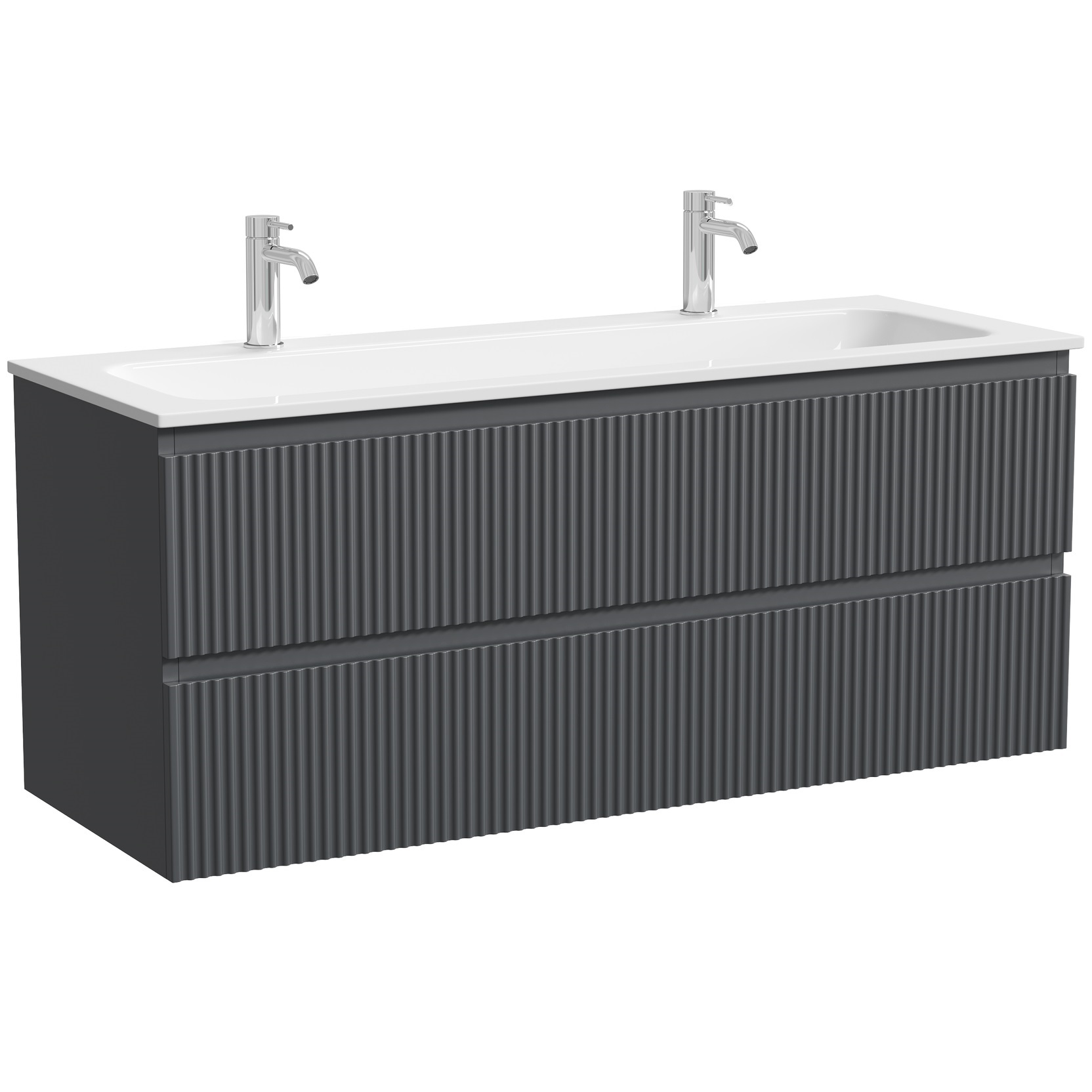 Тумба подвесная Sancos Сноб Р (Snob R) SNR120MDH 119.5х44.5х50 (темный антрацит матовый)