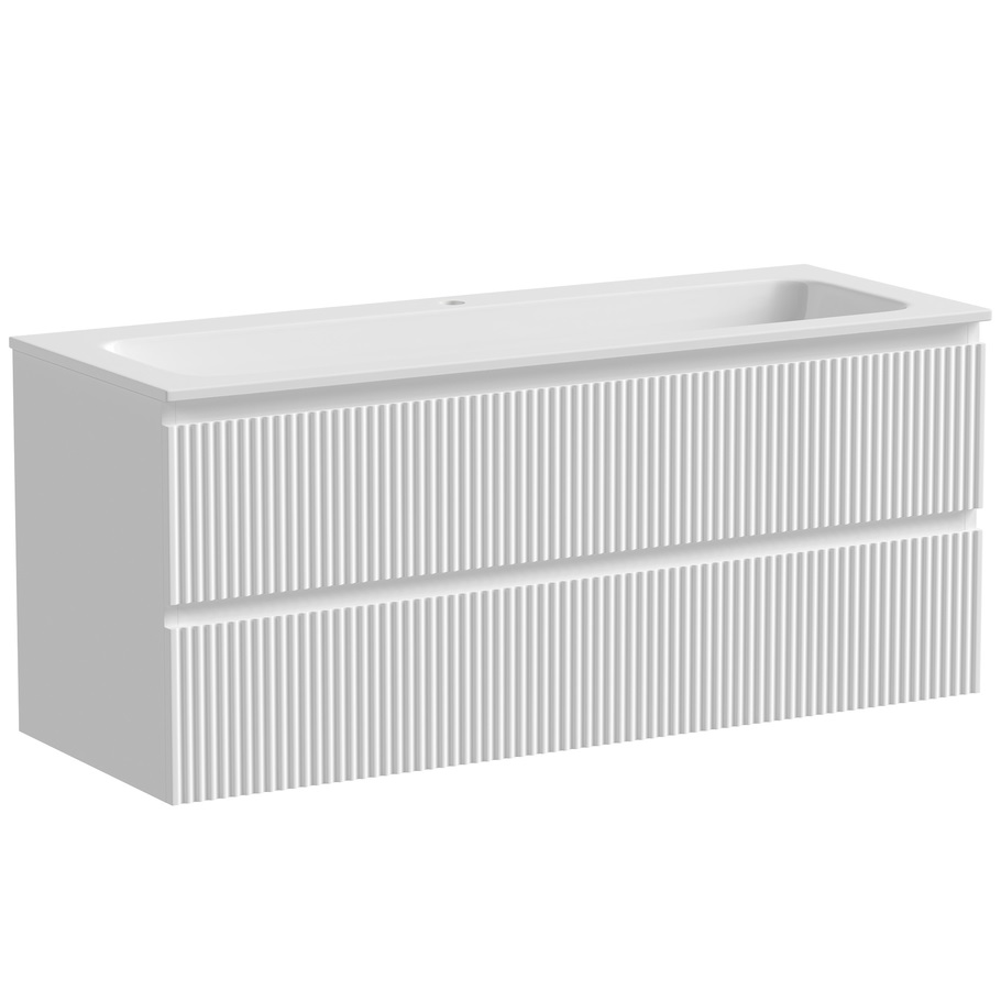 Тумба подвесная Sancos Сноб Р (Snob R) SNR120W 119.5х44.5х50 (белый матовый)
