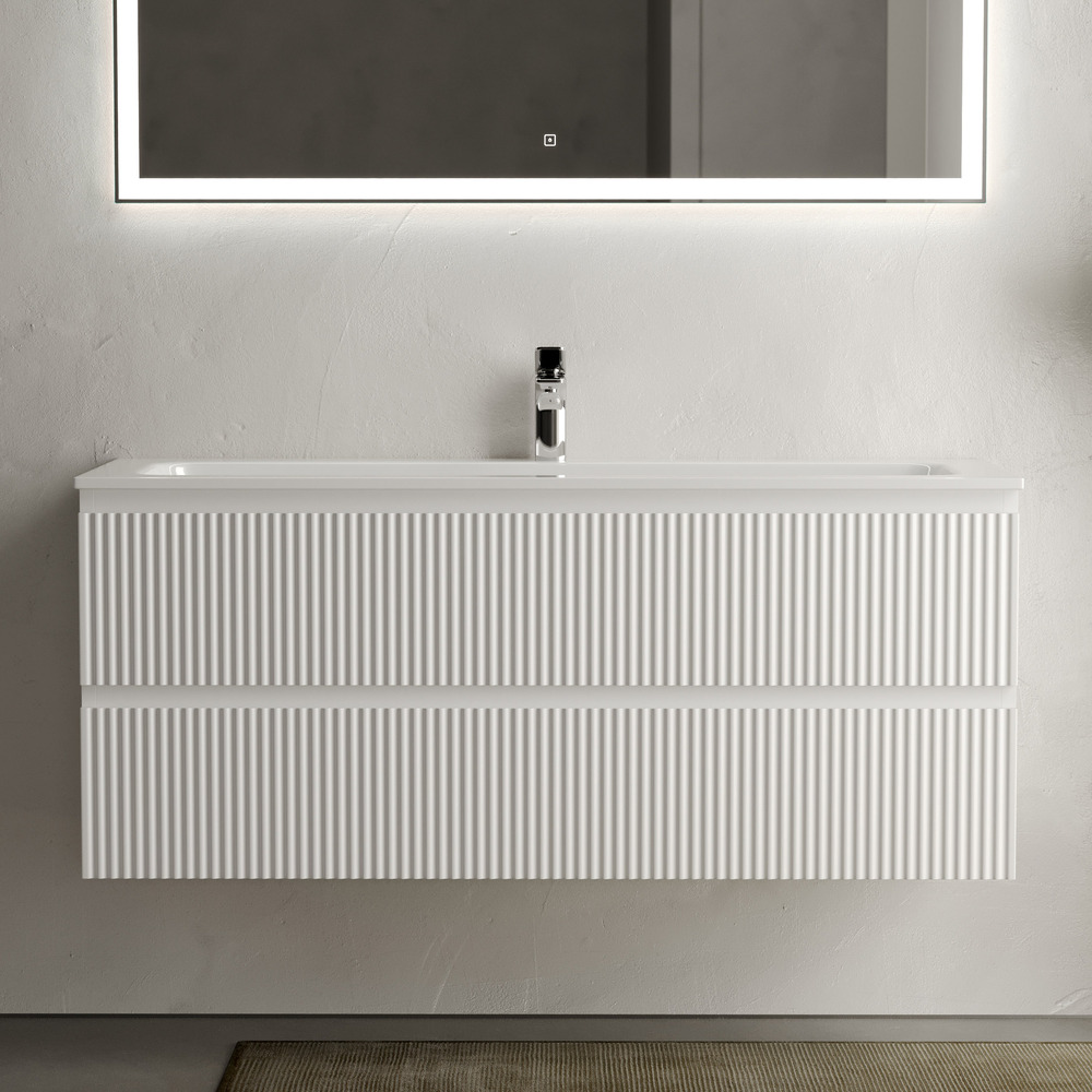 Тумба подвесная Sancos Сноб Р (Snob R) SNR120W 119.5х44.5х50 (белый матовый)