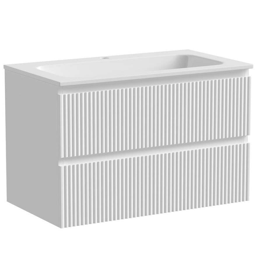 Тумба подвесная Sancos Сноб Р (Snob R) SNR80W 79х44.5х50 (белый матовый)