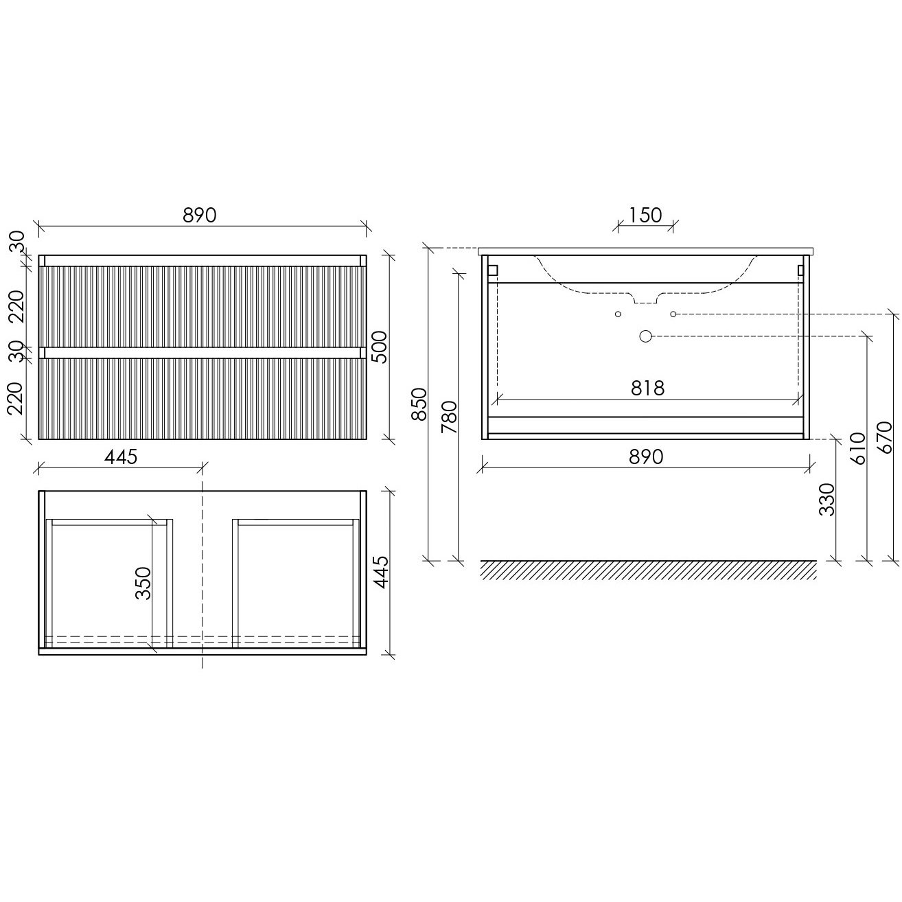 Тумба подвесная Sancos Snob T / Сноб Т SNT90W 89х44.5х50 (белый матовый)