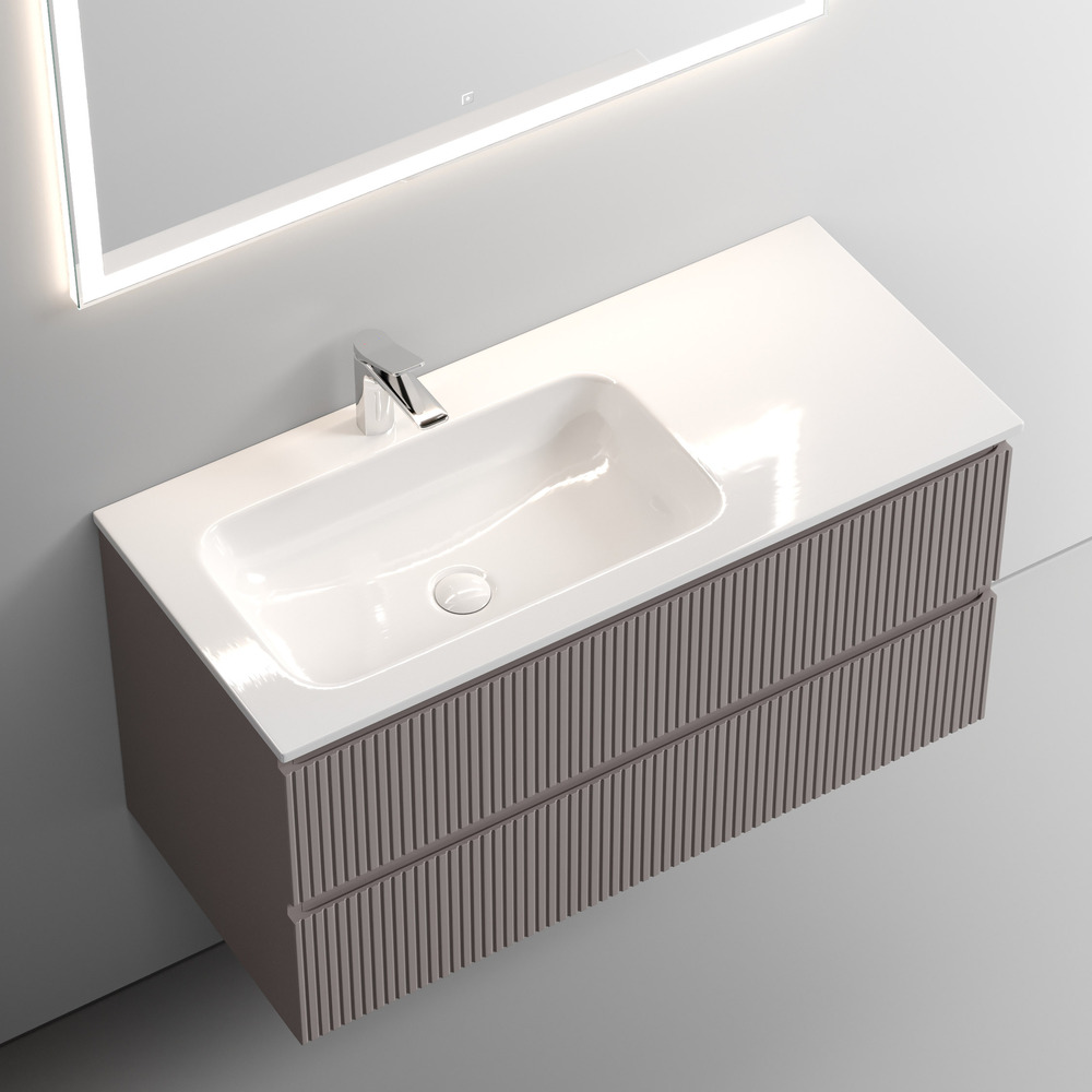 Тумба подвесная Sancos Snob T / Сноб Т SNT100LSM 99.5х44.5х50 (пыльная роза), левая