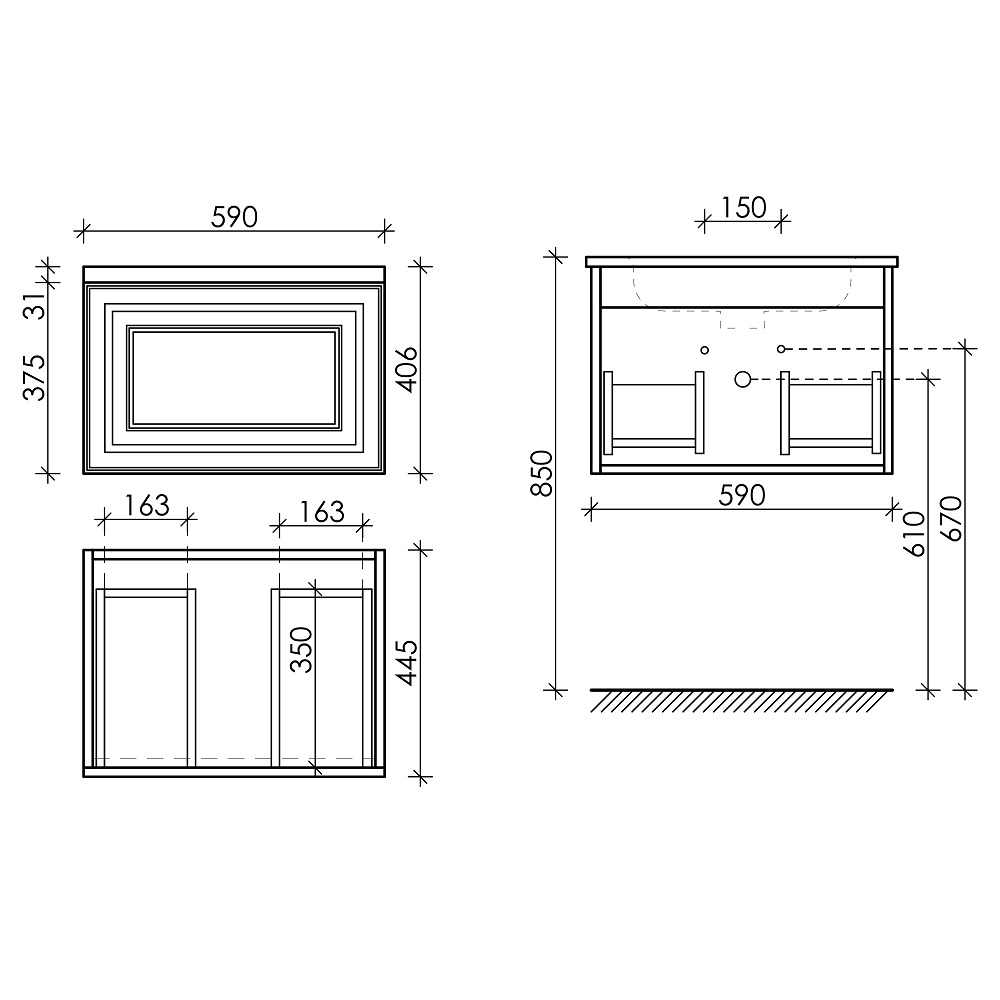 Тумба подвесная Sancos Very VR60CE 59х44.5х40.6 (Beige Soft)
