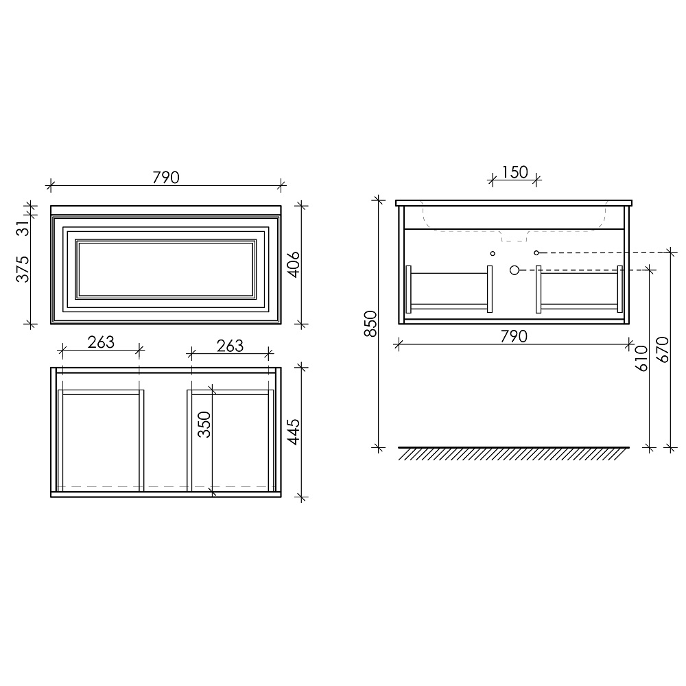Тумба подвесная Sancos Very VR80SM 79х44.5х40.6 (Doha Soft)